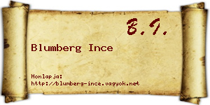 Blumberg Ince névjegykártya